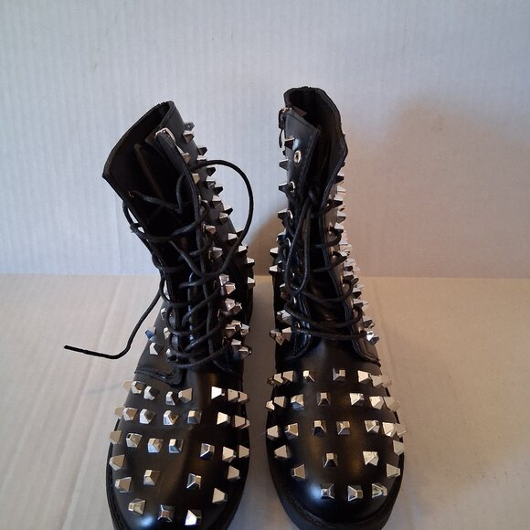 she & in spike rivet black boots size 9.5 - Picture 1 of 5